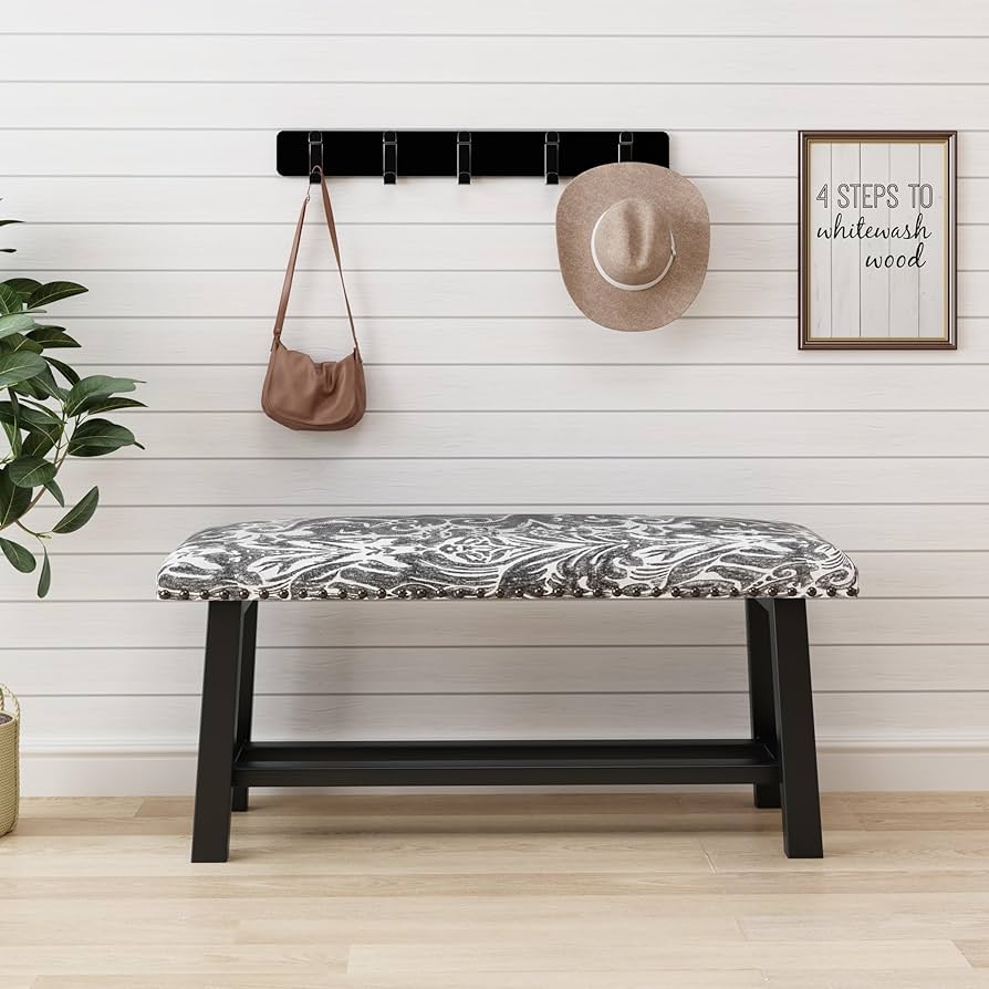 Banco moderno en madera + tela